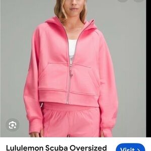 Lululemon Sakura  Pink Scuba  full zip up hoodie size M/L